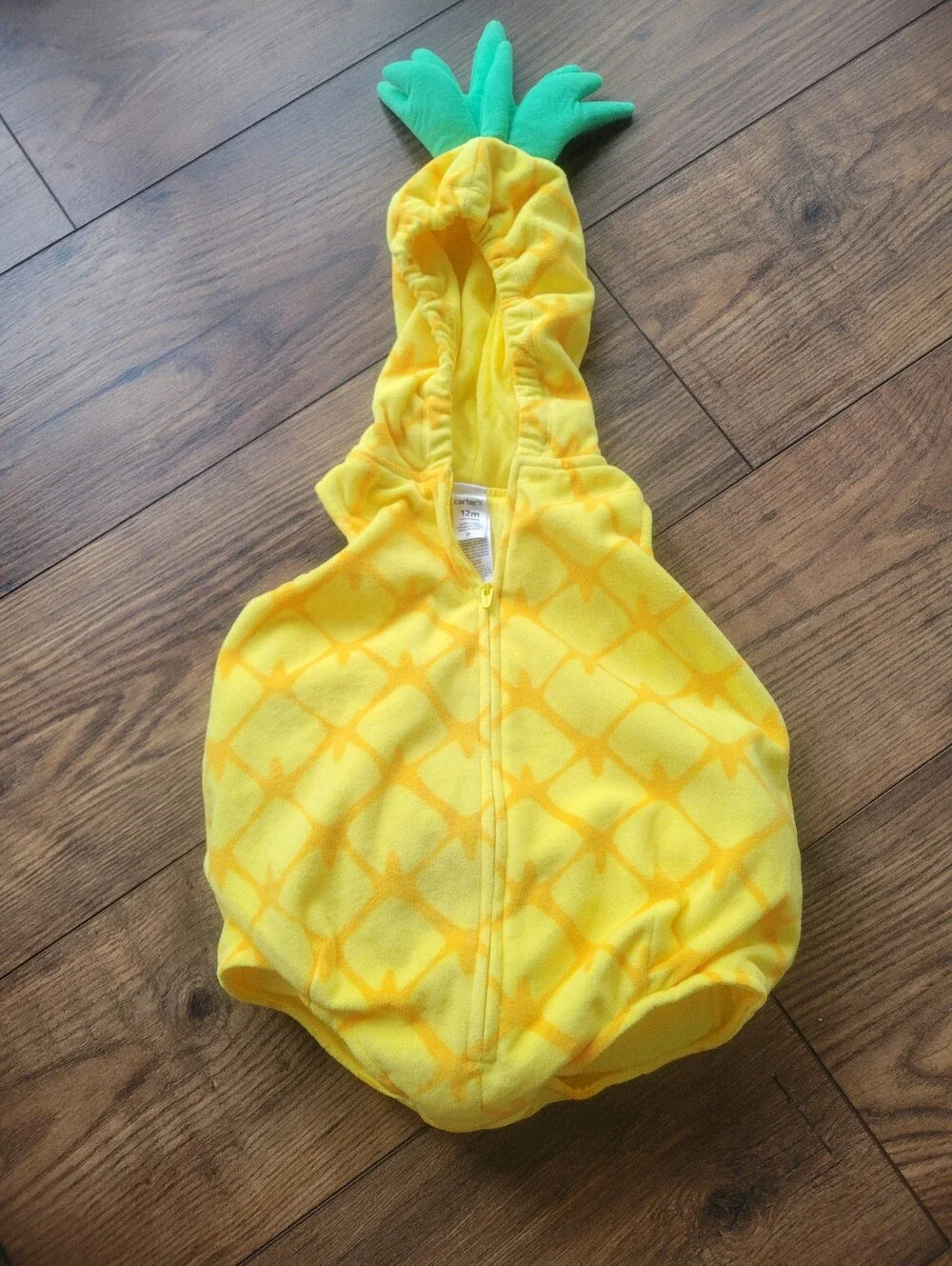 Infant Pineapple Halloween Costume Hooded Bodysuit Size 12 months
